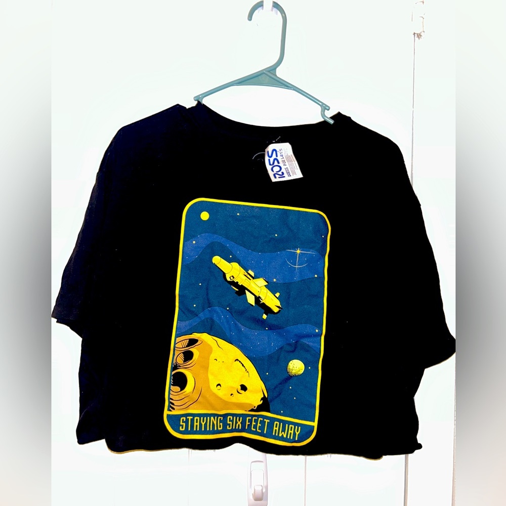 Black Space Crop Top